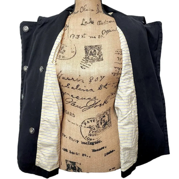 Twenty One Women's Double Breasted Cotton Snap Button Pea Coat Size Medium Black - Picture 5 of 14